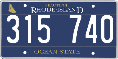 RI license plate 315740