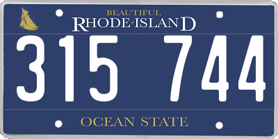 RI license plate 315744