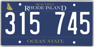 RI license plate 315745