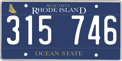 RI license plate 315746