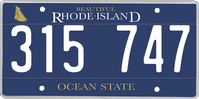 RI license plate 315747