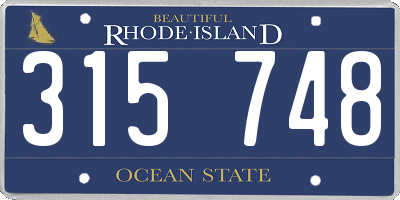 RI license plate 315748