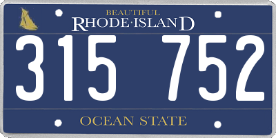 RI license plate 315752