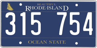RI license plate 315754