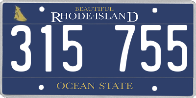 RI license plate 315755