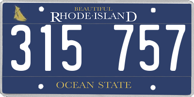 RI license plate 315757