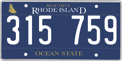 RI license plate 315759