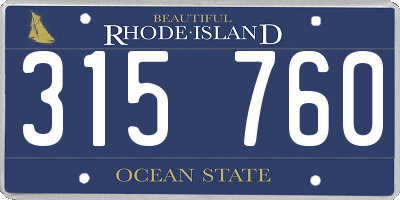 RI license plate 315760