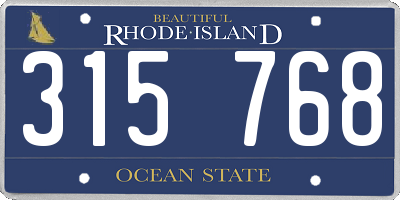 RI license plate 315768