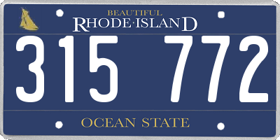 RI license plate 315772