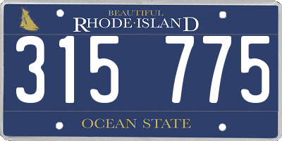 RI license plate 315775