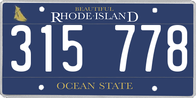 RI license plate 315778