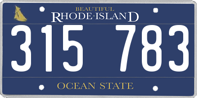 RI license plate 315783