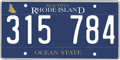 RI license plate 315784