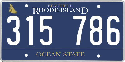 RI license plate 315786