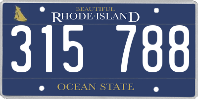 RI license plate 315788