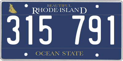RI license plate 315791