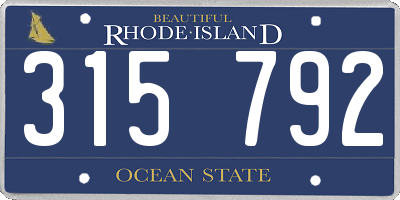 RI license plate 315792