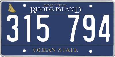 RI license plate 315794