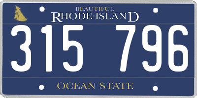 RI license plate 315796