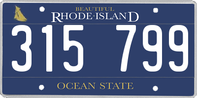 RI license plate 315799
