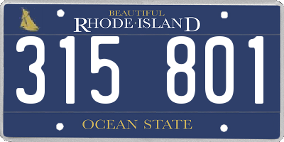 RI license plate 315801