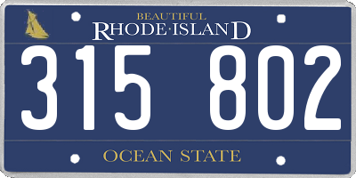 RI license plate 315802