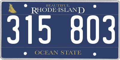 RI license plate 315803