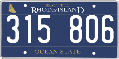 RI license plate 315806