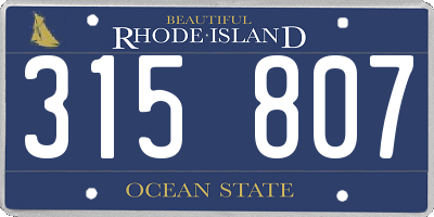 RI license plate 315807