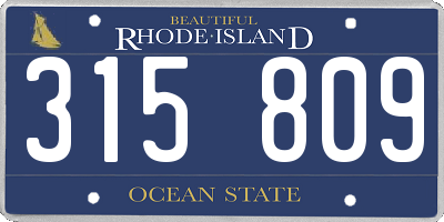 RI license plate 315809