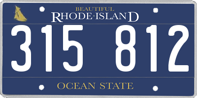 RI license plate 315812