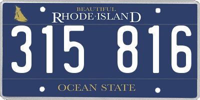 RI license plate 315816
