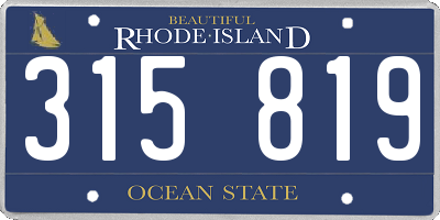 RI license plate 315819