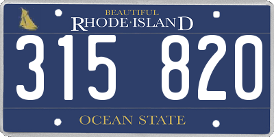 RI license plate 315820