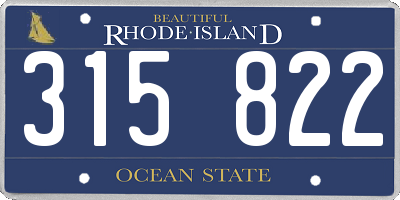 RI license plate 315822