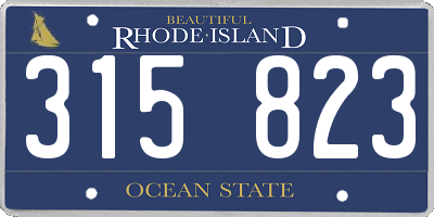 RI license plate 315823