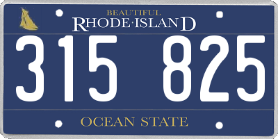 RI license plate 315825