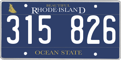 RI license plate 315826