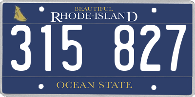 RI license plate 315827