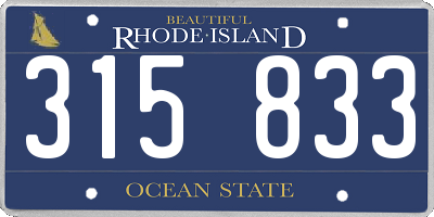 RI license plate 315833