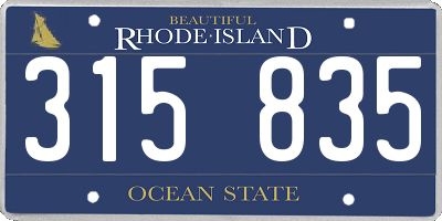 RI license plate 315835