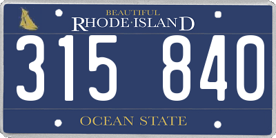 RI license plate 315840