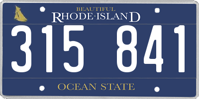 RI license plate 315841
