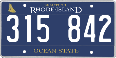 RI license plate 315842