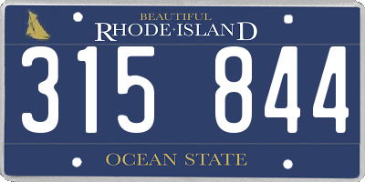 RI license plate 315844