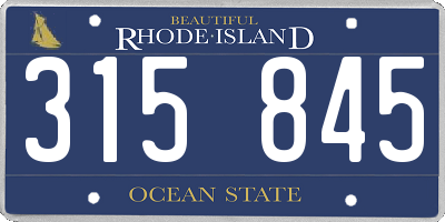 RI license plate 315845