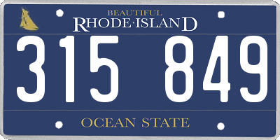RI license plate 315849