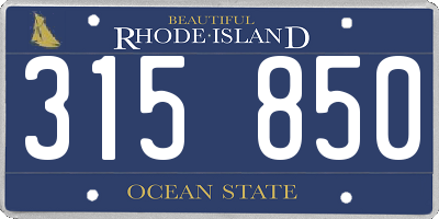 RI license plate 315850