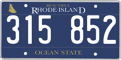 RI license plate 315852